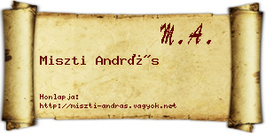 Miszti András névjegykártya